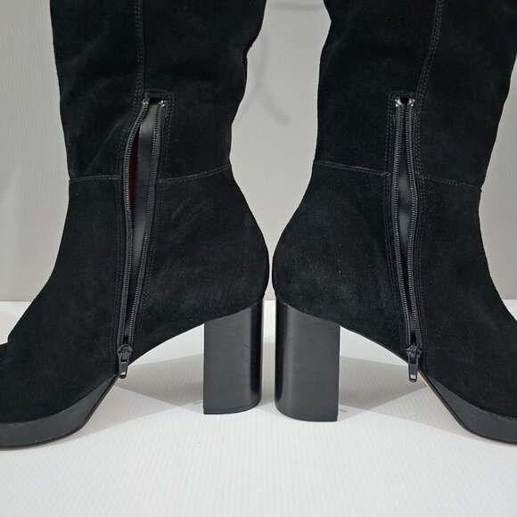 Free People Echo Over The Knee Boot Womens EU 41 Black Suede Tall Block Heel - Picture 4 of 15